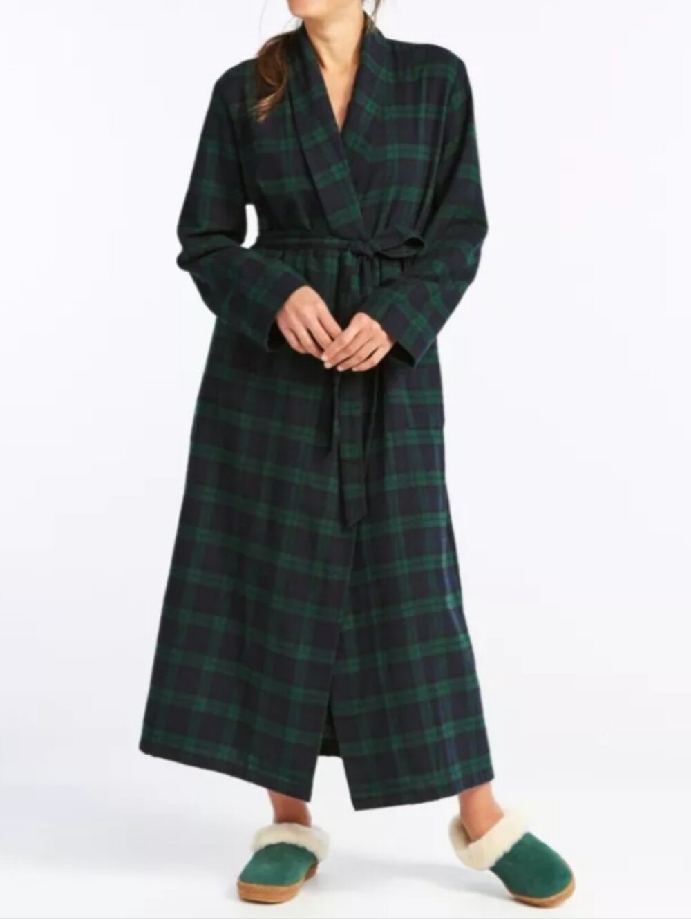 L.L. Bean Women's Scotch Plaid Flannel Robe Size Medium